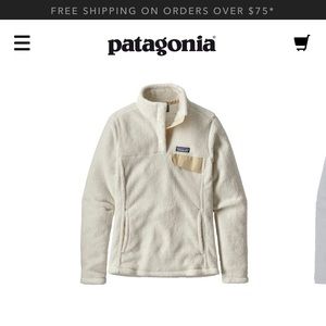 Patagonia white retool white and beige XL Wmns EUC